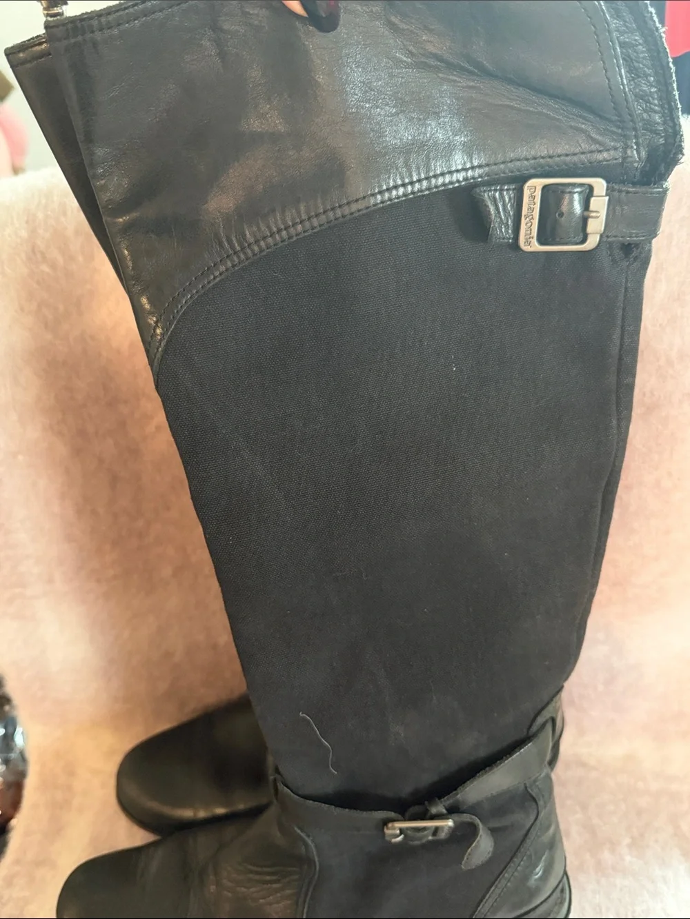 Patagonia Black Over-the-Knee Buckle Riding Boots